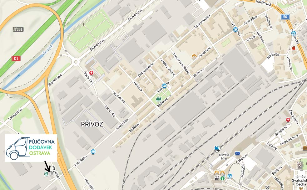 Půjčovna dodávek Ostrava Přívoz, Paláckého 1114